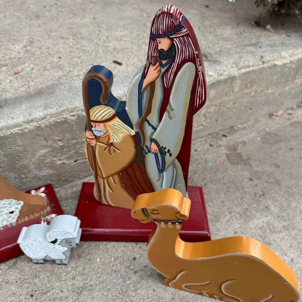 VTG Nativity Scene Wooden‎ Indoor/Outdoor Religious Home Decor